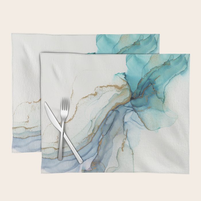 Abstract Jellyfish Alcohol Ink Painting Placemat Gallery Image 1