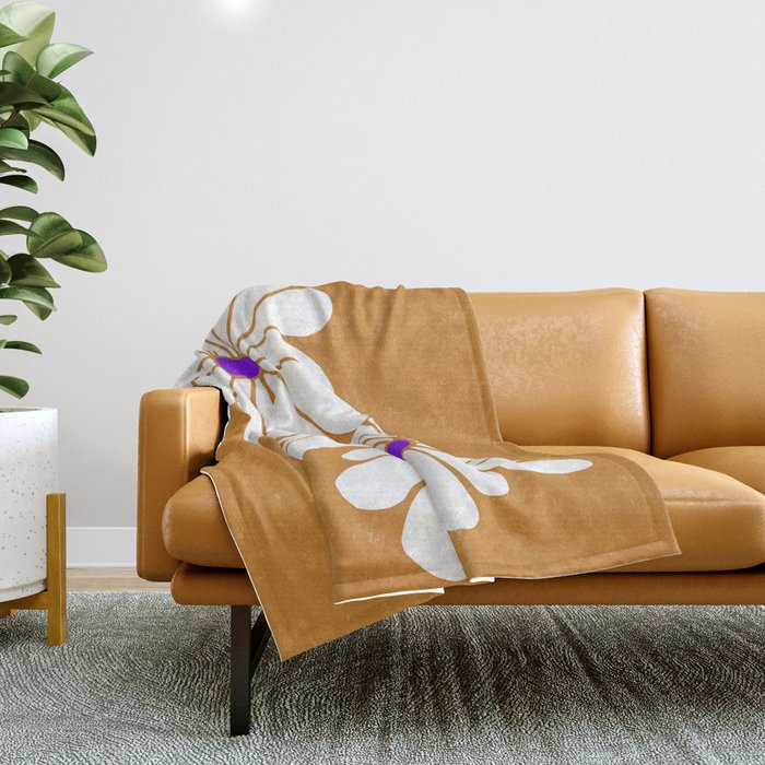 daisy 1967, orange Throw Blanket Gallery Image 1