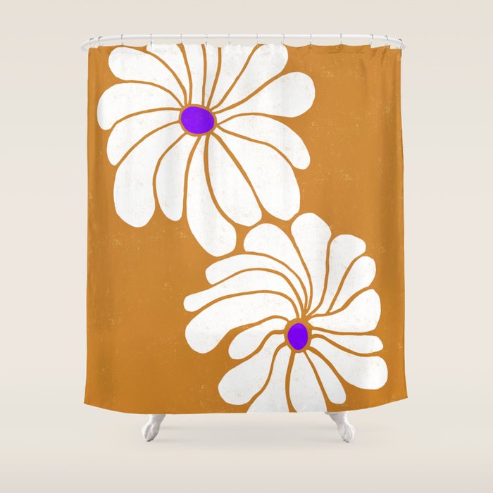 daisy 1967, orange Shower Curtain Gallery Image 1