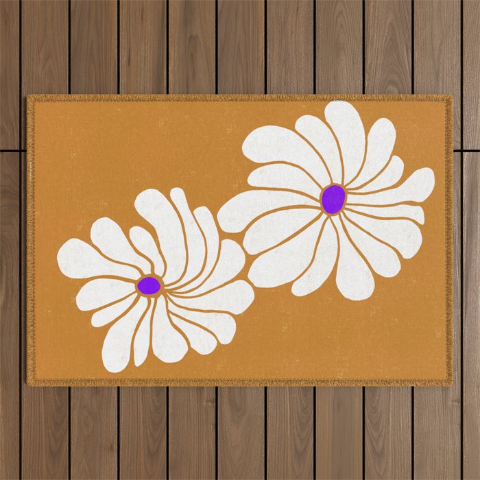 daisy 1967, orange Outdoor Rug Gallery Image 1