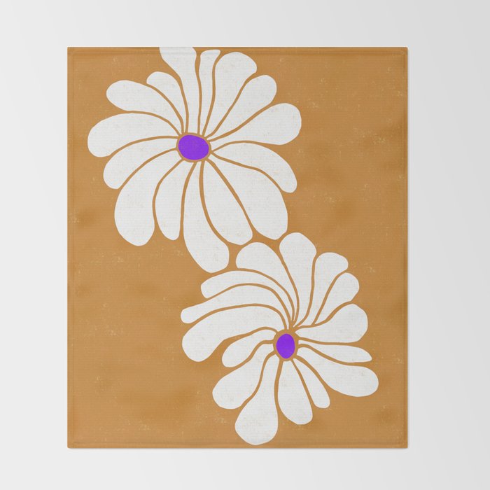 daisy 1967, orange Throw Blanket Gallery Image 2