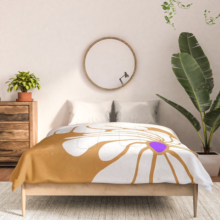 daisy 1967, orange Comforter Gallery Image 3