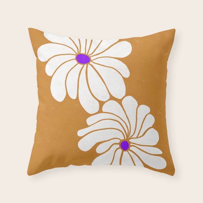 daisy 1967, orange Throw Pillow Gallery Image 6