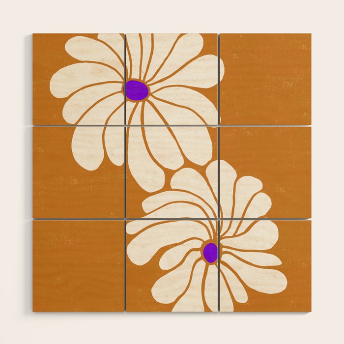 daisy 1967, orange Wood Wall Art Gallery Image 1