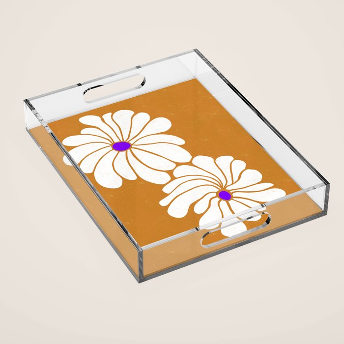 daisy 1967, orange Acrylic Tray Gallery Image 1