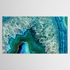 Aqua turquoise agate mineral gem stone Tablecloth Gallery Image 2