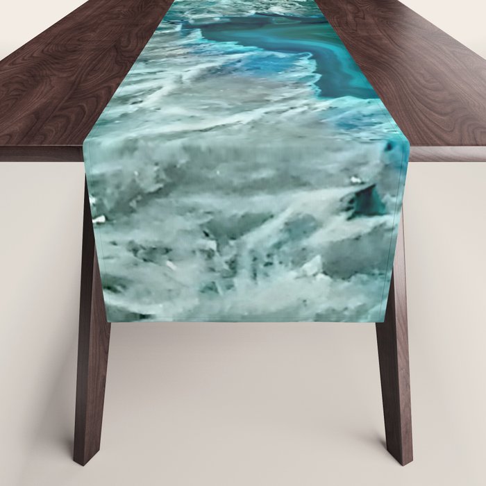 Aqua turquoise agate mineral gem stone Table Runner Gallery Image 1