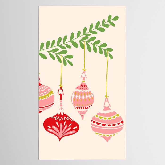 Cheerful little Christmas baubles Tablecloth Gallery Image 2