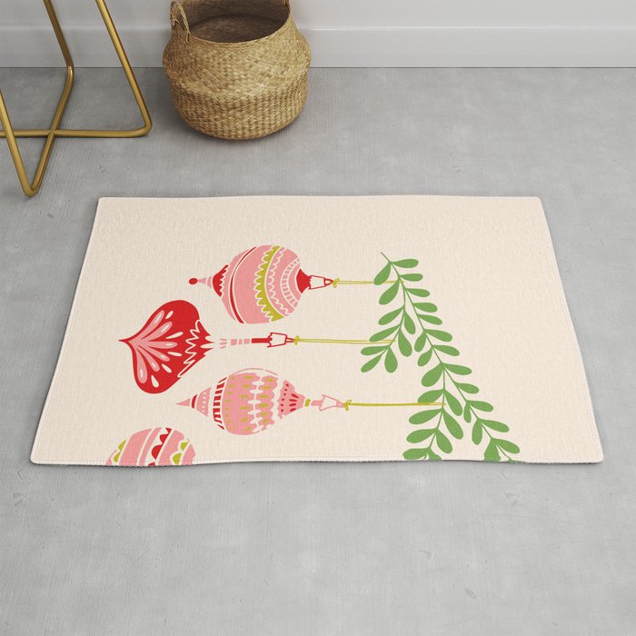 Cheerful little Christmas baubles Rug Gallery Image 1