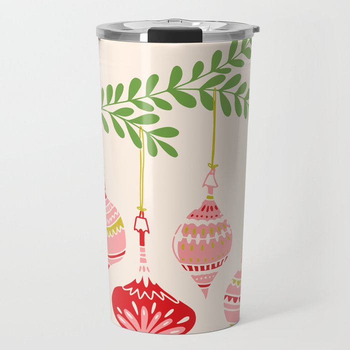 Cheerful little Christmas baubles Travel Mug Gallery Image 1