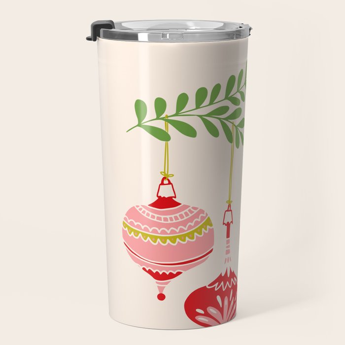 Cheerful little Christmas baubles Travel Mug Gallery Image 3