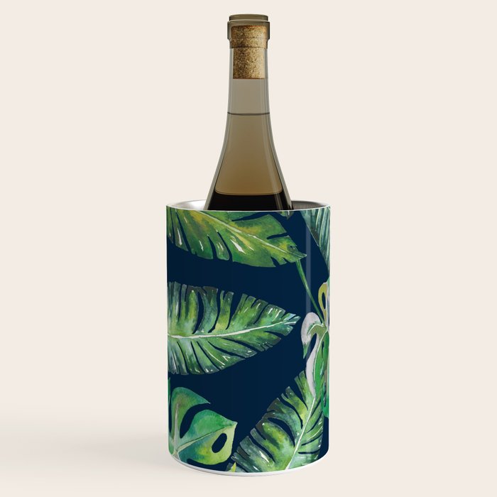 Jungle Leaves, Banana, Monstera, Blue Wine Chiller Gallery Image 2