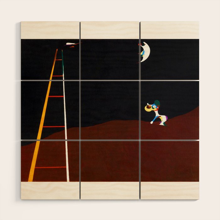 Joan Miro Dog Barking at the Moon Wood Wall Art Gallery Image 1