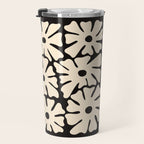 Mid-Century Flowers in Black & White Travel Mug Gallery Image 3