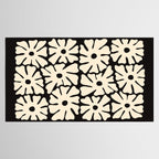 Mid-Century Flowers in Black & White Tablecloth Gallery Image 2