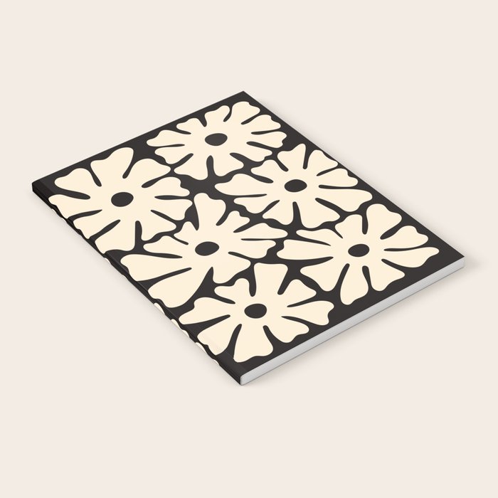 Mid-Century Flowers in Black & White Notebook Gallery Image 1