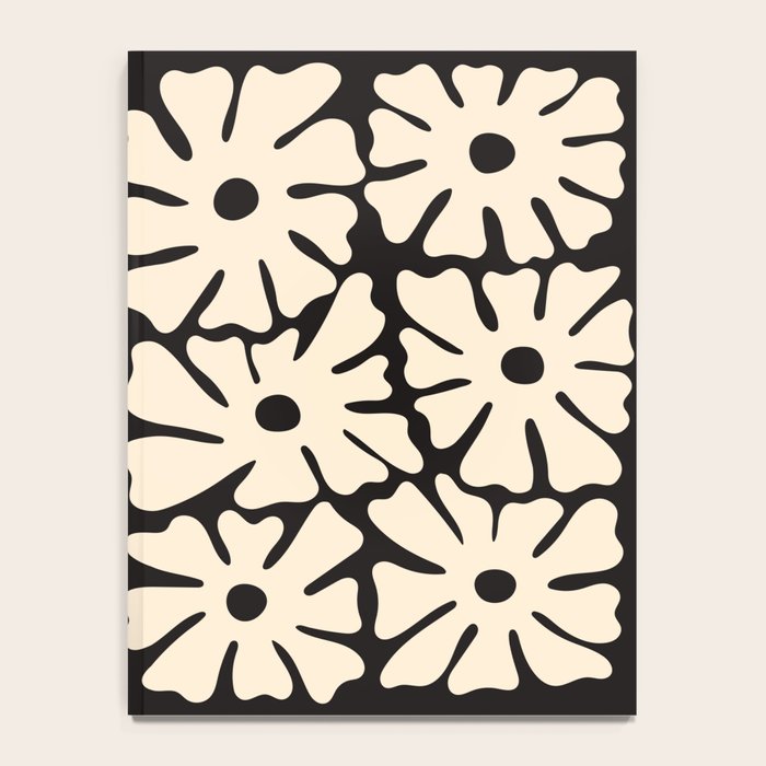Mid-Century Flowers in Black & White Notebook Gallery Image 4
