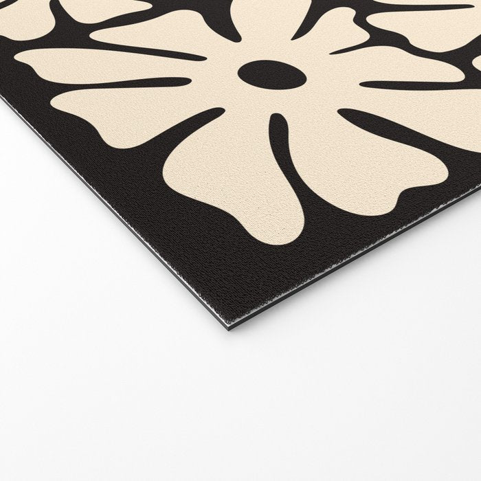 Mid-Century Flowers in Black & White Welcome Mat Gallery Image 2