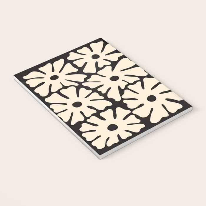 Mid-Century Flowers in Black & White Notebook Gallery Image 3