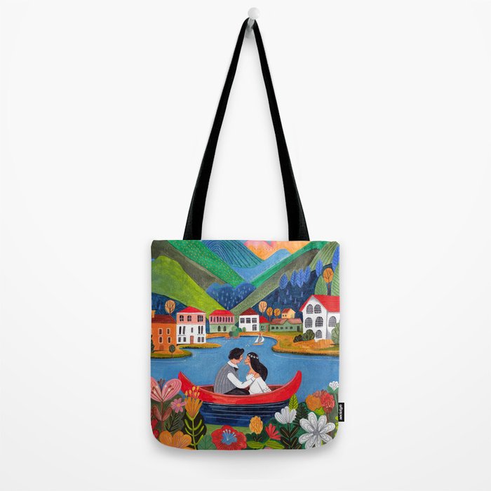 Wedding boat in mountain landscape Tote Bag Gallery Image 2