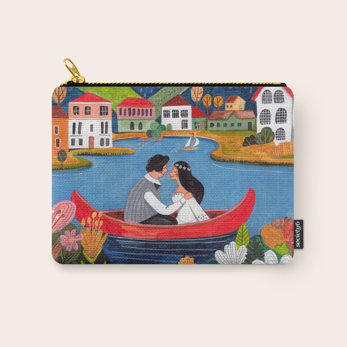 Wedding boat in mountain landscape Carry All Pouch Gallery Image 1