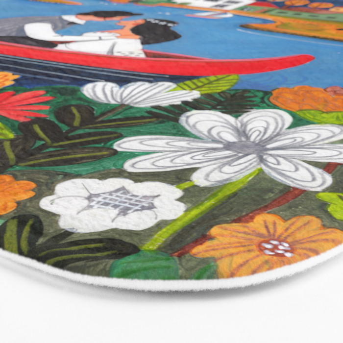 Wedding boat in mountain landscape Bath Mat Gallery Image 3