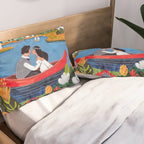 Wedding boat in mountain landscape Pillow Sham Gallery Image 2