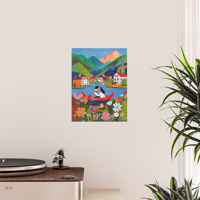 Wedding boat in mountain landscape Poster Gallery Image 2
