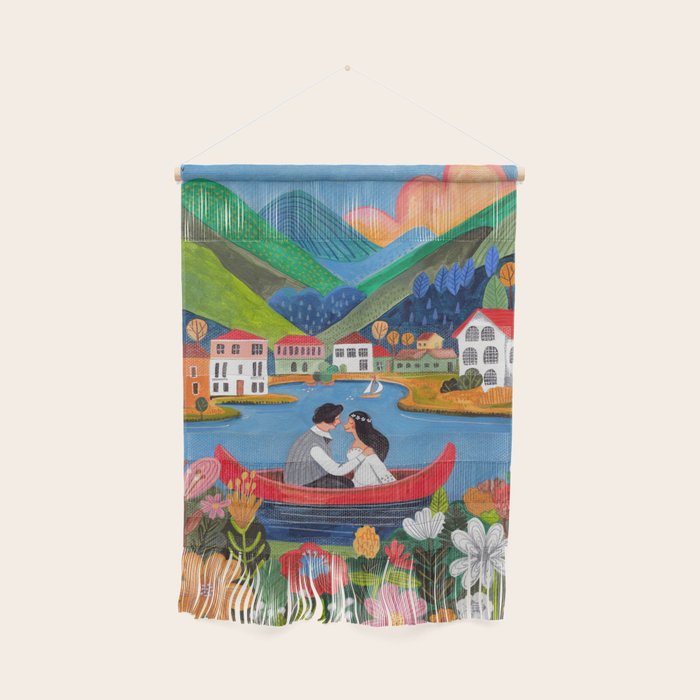 Wedding boat in mountain landscape Wall Hanging Gallery Image 1