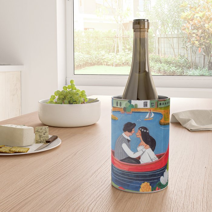 Wedding boat in mountain landscape Wine Chiller Gallery Image 4