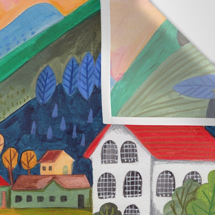 Wedding boat in mountain landscape Wall Tapestry Gallery Image 3