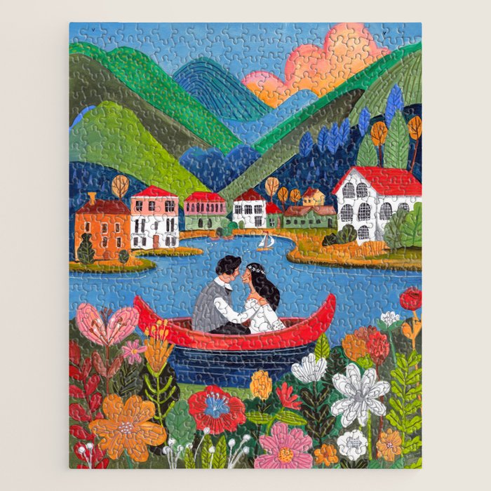 Wedding boat in mountain landscape Jigsaw Puzzle Gallery Image 1