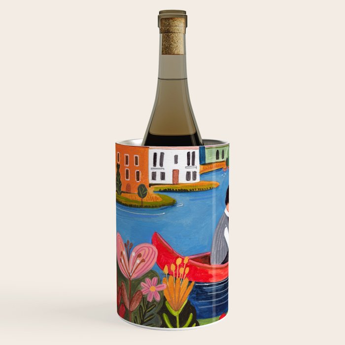 Wedding boat in mountain landscape Wine Chiller Gallery Image 2