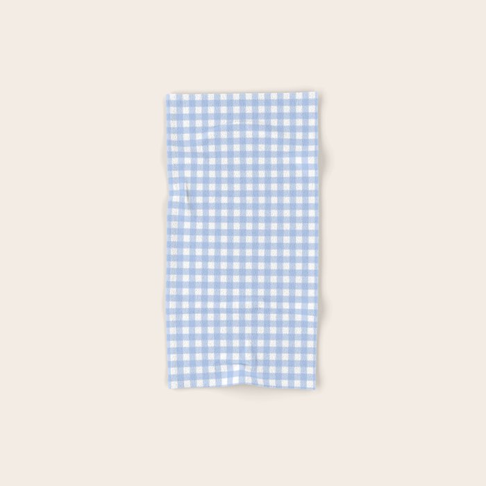 Gingham Check Pattern in Pastel Light Blue and White Bath Towel Gallery Image 1