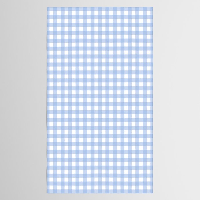 Gingham Check Pattern in Pastel Light Blue and White Tablecloth Gallery Image 2