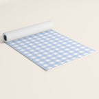 Gingham Check Pattern in Pastel Light Blue and White Yoga Mat Gallery Image 2