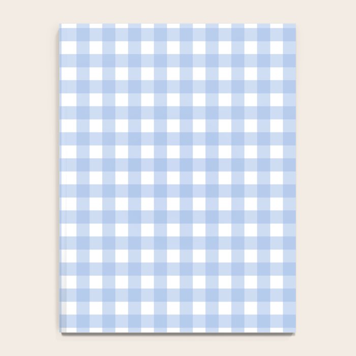 Gingham Check Pattern in Pastel Light Blue and White Notebook Gallery Image 4