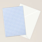 Gingham Check Pattern in Pastel Light Blue and White Stationery Card Gallery Image 2