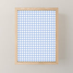 Gingham Check Pattern in Pastel Light Blue and White Mini Art Print Gallery Image 1