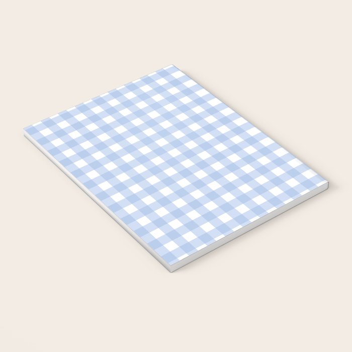 Gingham Check Pattern in Pastel Light Blue and White Notebook Gallery Image 3