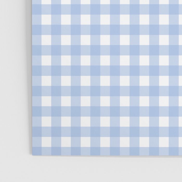 Gingham Check Pattern in Pastel Light Blue and White Poster Gallery Image 3