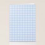 Gingham Check Pattern in Pastel Light Blue and White Stationery Card Gallery Image 2