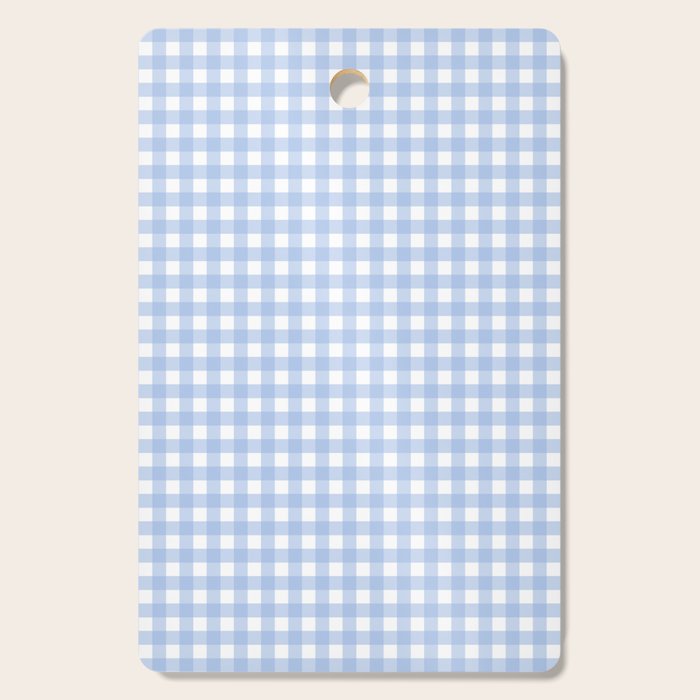 Gingham Check Pattern in Pastel Light Blue and White Cutting Board Gallery Image 1