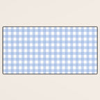 Gingham Check Pattern in Pastel Light Blue and White Desk Mat Gallery Image 3