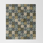 Retro Flowers Check Pattern V Throw Blanket Gallery Image 2