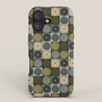 Retro Flowers Check Pattern V iPhone Case Gallery Image 1