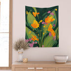 Abstract Floral Evening Wall Tapestry Gallery Image 2