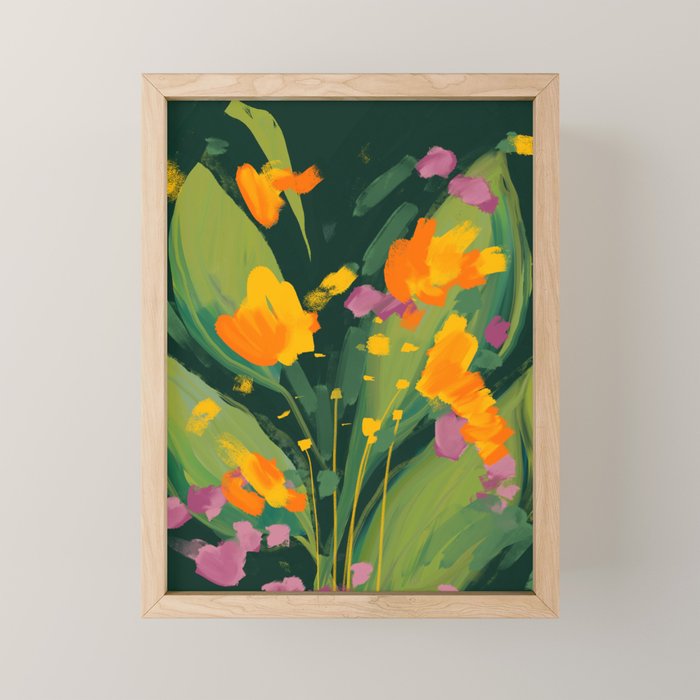 Abstract Floral Evening Mini Art Print Gallery Image 1