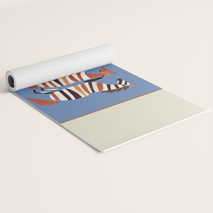 Striped Running Horses Yoga Mat Gallery Image 2