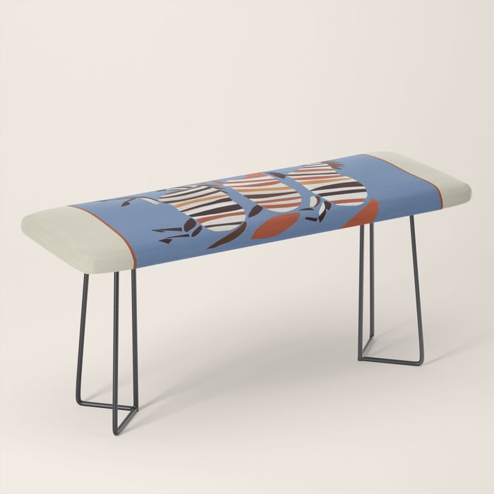 Striped Running Horses Bench Gallery Image 1